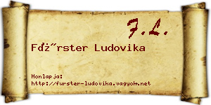 Fürster Ludovika névjegykártya